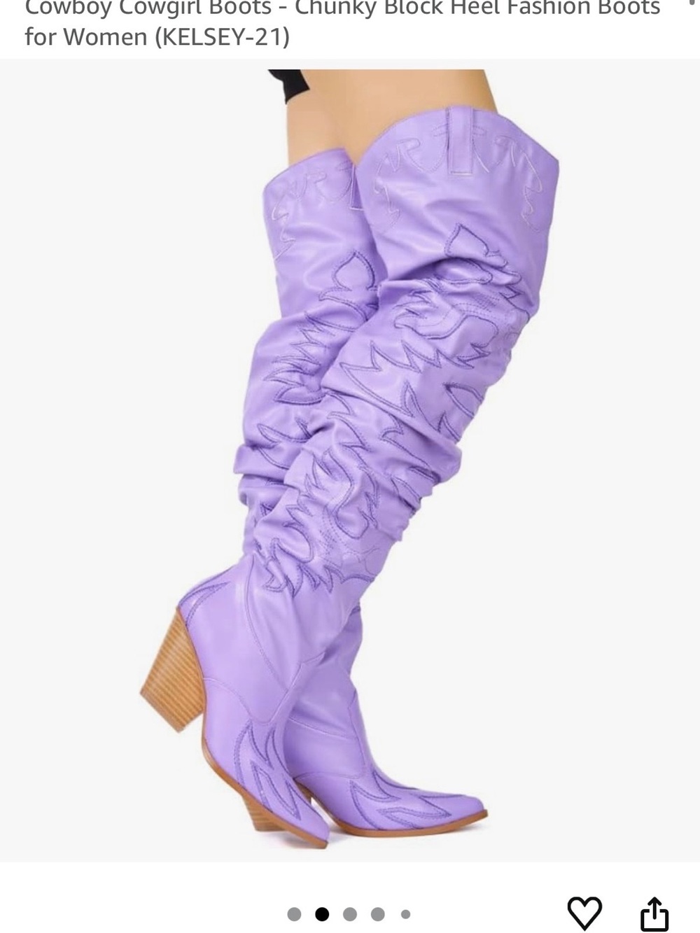 Cape Robbin Lavender Over-the-Knee Slouchy Western Boots